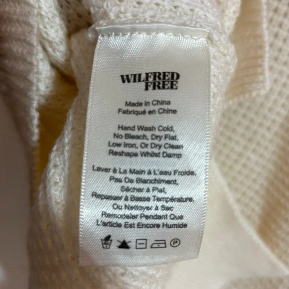 Aritzia Wilfred Isabelli 100% Wool Waffle Knit White/Cream Sweater Size XS - Picture 12 of 13